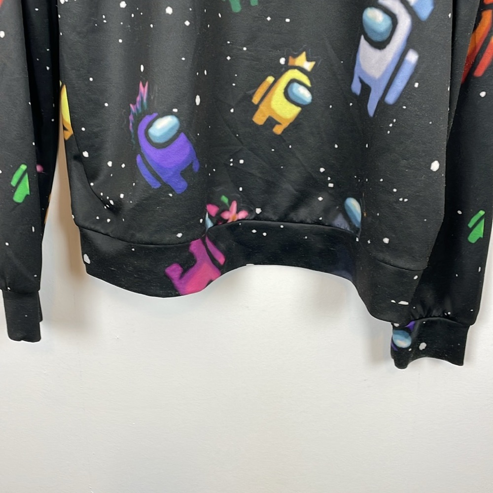 Among Us Graphic Pullover Boys Multicolor Long Sleeve Hoodie Video Game XL Black - Picture 6 of 8